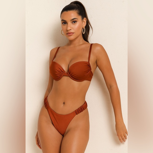 Source Unknown Other - Unbranded Mocha Rust Bikini Set Size S M L NWOT